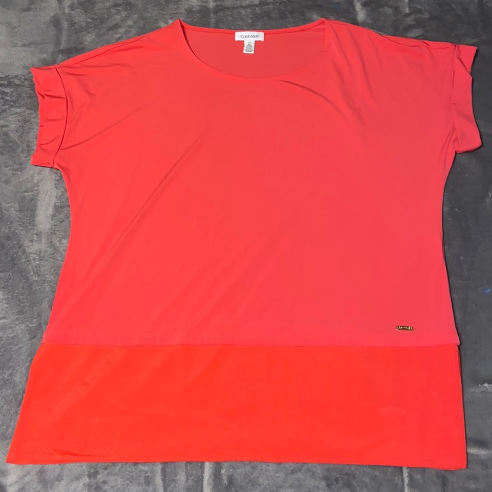Coral Calvin Klein blouse